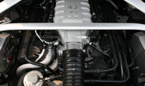 A view of the 2009 Aston Martin V8 Vantage Roadster's V8 engine A view of the 2009 Aston Martin V8 Vantage Roadster's V8 engine