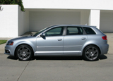 A side view of a silver 2010 Audi A3 A side view of a silver 2010 Audi A3