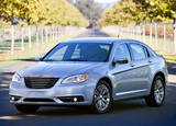 A three-quarter front view of a silver 2011 Chrysler 200