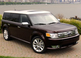 A three-quarter front view of a 2009 Ford Flex