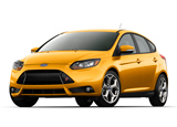 A three-quarter front view of the Ford Focus Hatchback A three-quarter front view of the Ford Focus Hatchback