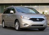A three-quarter front view of a 2013 Nissan Quest 3.5 LE A three-quarter front view of a 2013 Nissan Quest 3.5 LE