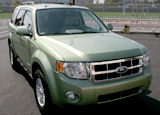 A three-quarter front view of a 2008 Ford Escape Hybrid