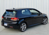 A three-quarter rear view of a 2012 Volkswagen Golf R 2-Door A three-quarter rear view of a 2012 Volkswagen Golf R 2-Door