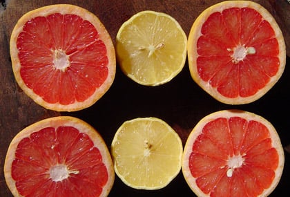 Grapefruit, like all citrus fruits, is high in Vitamin C