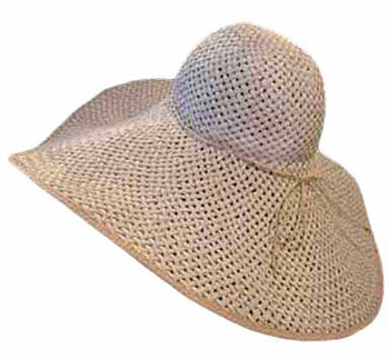 The 70s-style floppy hat is both fashionable and functional on sunny summer days