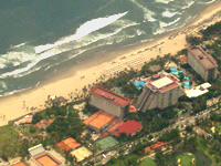 A view of The Fairmont Acapulco Princess from the sky