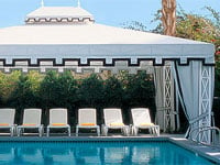 The pool cabana at Viceroy Palm Springs, in California
