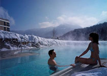 The Mountain Spa's outdoor heated pool is open year round