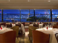 The harbor view in Angelini Italian restaurant at Kowloon Shangri-La in Hong Kong The harbor view in Angelini Italian restaurant at Kowloon Shangri-La in Hong Kong