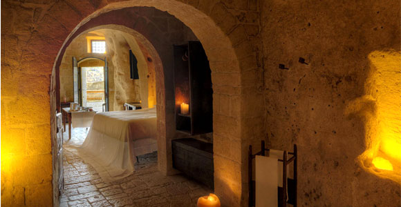 Sleep in ancient cave dwellings at Le Grotte Della Civita in Italy, one of GAYOT's Top 10 Extreme Hotels in the World