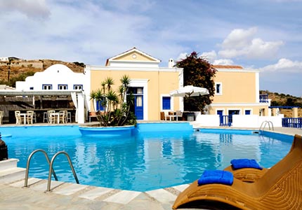 The pool at Lefkes Village in Paros, Greece, one of GAYOT's Top 10 Value Hotels Worlwide The pool at Lefkes Village in Paros, Greece, one of GAYOT's Top 10 Value Hotels Worlwide