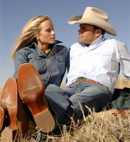 A rugged, manly look topped off with a Stetson cowboy hat A rugged, manly look topped off with a Stetson cowboy hat