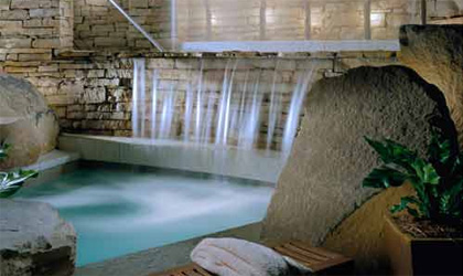 A hydromassage WaterWall at The Lodge at Woodloch in Hawley,  Pennsylvania