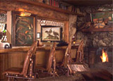 The interior of Saddle Peak Lodge