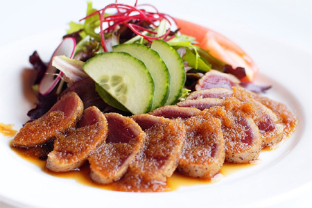Enjoy tuna steak salad at The Izaka-Ya By Katsu-ya during Hungry for Tokyo restaurant month