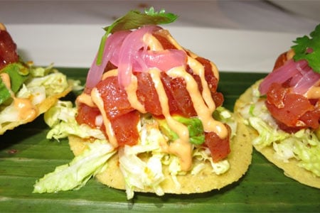 Ahi tostadita, one of the dishes that has been offered at Red O
