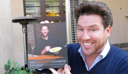 Chef Scott Conant with The Scarpetta Cookbook