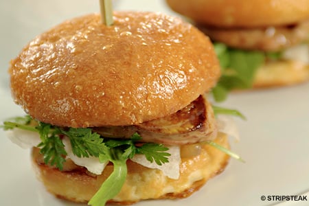Foie gras sliders will be part of the special throwback menu at StripSteak