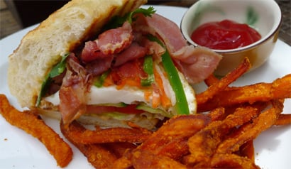 Breakfast banh mi sandwich on the Sunday brunch menu at Tiato