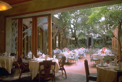Spago Beverly Hills dining room and patio