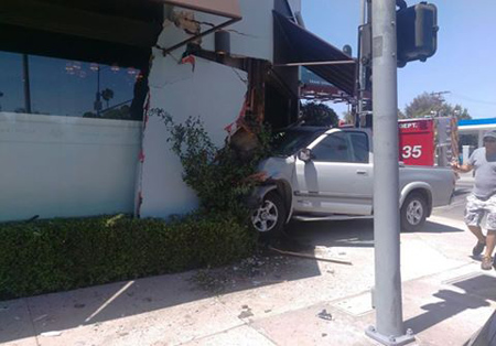Truck slams into front door of Osteria Mozza