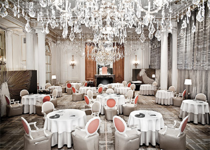 The dining room of Alain Ducasse in Paris