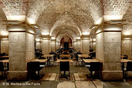 Cafe in the Crypt, London, uk