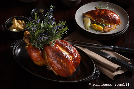 Roasted chicken for two is one of the signature dishes at The NoMad restaurant
