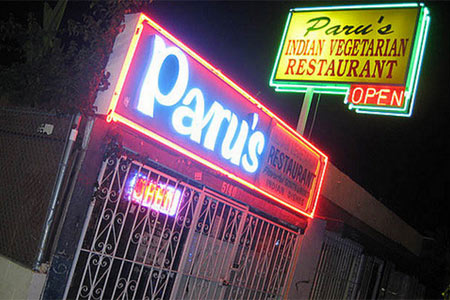 THIS RESTAURANT IS CLOSED Paru's Indian Vegetarian Restaurant, Los Angeles, CA