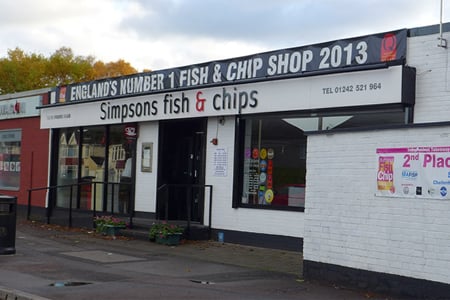 Simpsons Fish & Chips, Cheltenham, uk