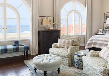 A guest room at Casa del Mar in Santa Monica, California A guest room at Casa del Mar in Santa Monica, California