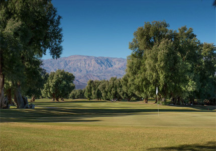 The golf course at Furnace Creek Resort in Death Valley, California The golf course at Furnace Creek Resort in Death Valley, California