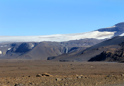 The striking scenery of Iceland is characterized by endless lava fields and centuries-old glaciers The striking scenery of Iceland is characterized by endless lava fields and centuries-old glaciers