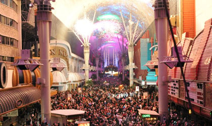The Fremont Street Experience on New Year's Eve in Las Vegas, Nevada (courtesy of LVCVA)