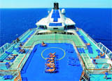 The sun deck aboard the Louis Cristal cruise ship from Cuba Cruise