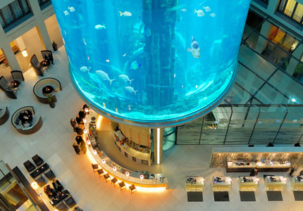 The AquaDom at Radisson Blu Hotel, Berlin holds 1,500 fish The AquaDom at Radisson Blu Hotel, Berlin holds 1,500 fish