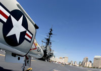 Check out vintage jets on the flight deck of the U.S.S. Midway in San Diego The Flight Deck on the U.S.S. Midway