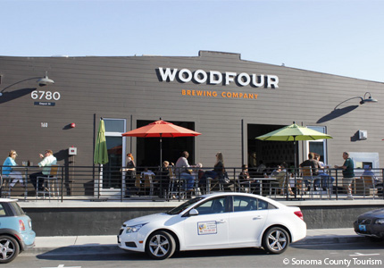 Enjoy a beer at Woodfour Brewing Company in Sonoma County, California Enjoy a beer at Woodfour Brewing Company in Sonoma County, California