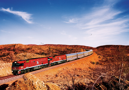 The Ghan takes travelers through the heart of the Australian outback