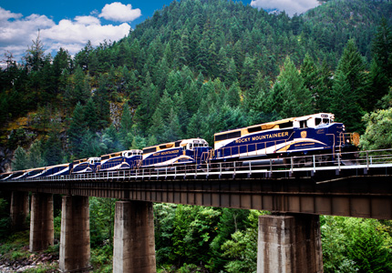 The Rocky Mountaineer near Hells Gate in British Columbia, Canada