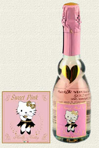 A Bottle of Hello Kitty Sweet Pink Demi-Sec Sparkler from Hello Kitty Wines