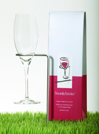 SteadySticks keep wine glasses steady on grass