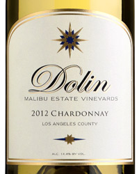 Wine label of Dolin Malibu Estate Vineyards 2012 Malibu Estate Chardonnay 