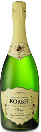Korbel's Organic Brut is a fine sparkling wine available for an excellent price