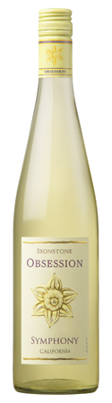A bottle of Ironstone 2009 Obsession Symphony, one of our Top Romantic Wines