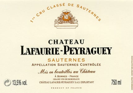 Chateau Lafaurie-Peyraguey 2013 Sauternes is full-bodied with a silky texture, racy lemon zest acidity and ample spice