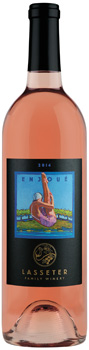 Lassetter Family Winery 2015 Enjoué has notes of strawberry and grapefruit
