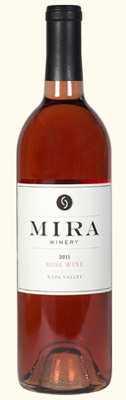 Mira 2011 Rose of Cabernet Sauvignon displays an aromatic nose, delicate texture and flavors of strawberry, pomegranate and red currants