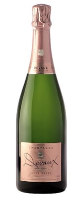 Champagne Devaux Cuvee Rosee is composed of 80 percent Pinot Noir and 20 percent Chardonnay